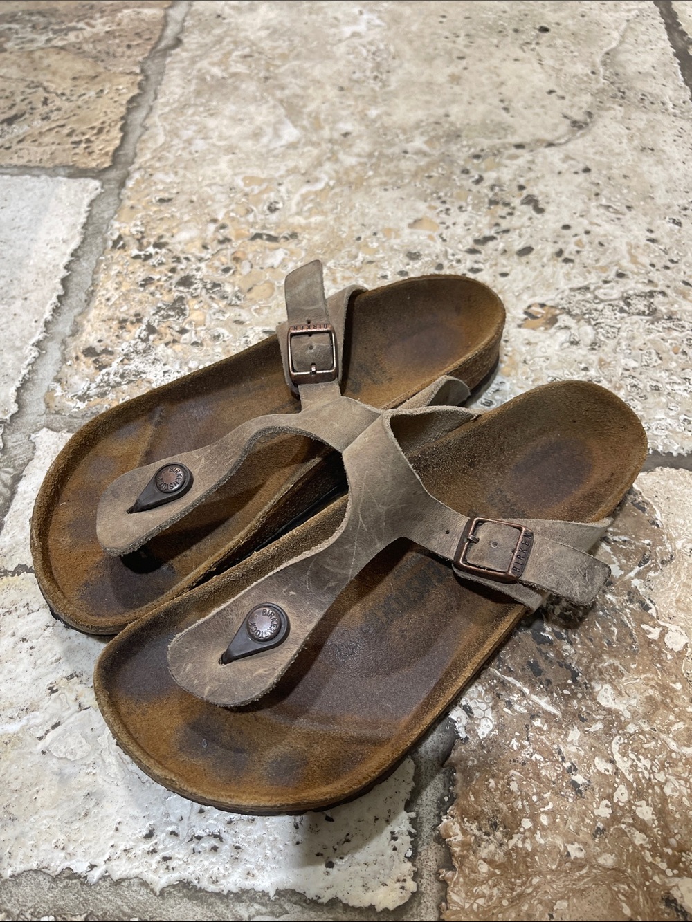 Men's Brown Suede Thong Sandals